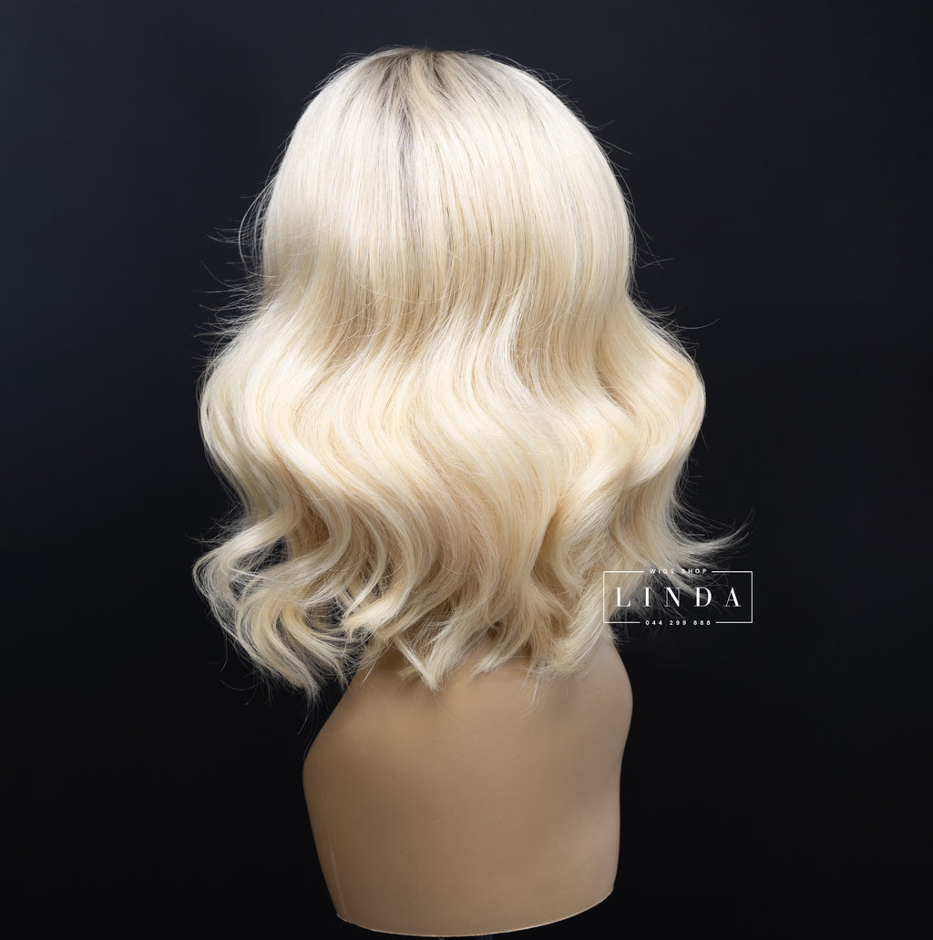 Blonde Wavy Natural Silicone Top Wig – Short Length