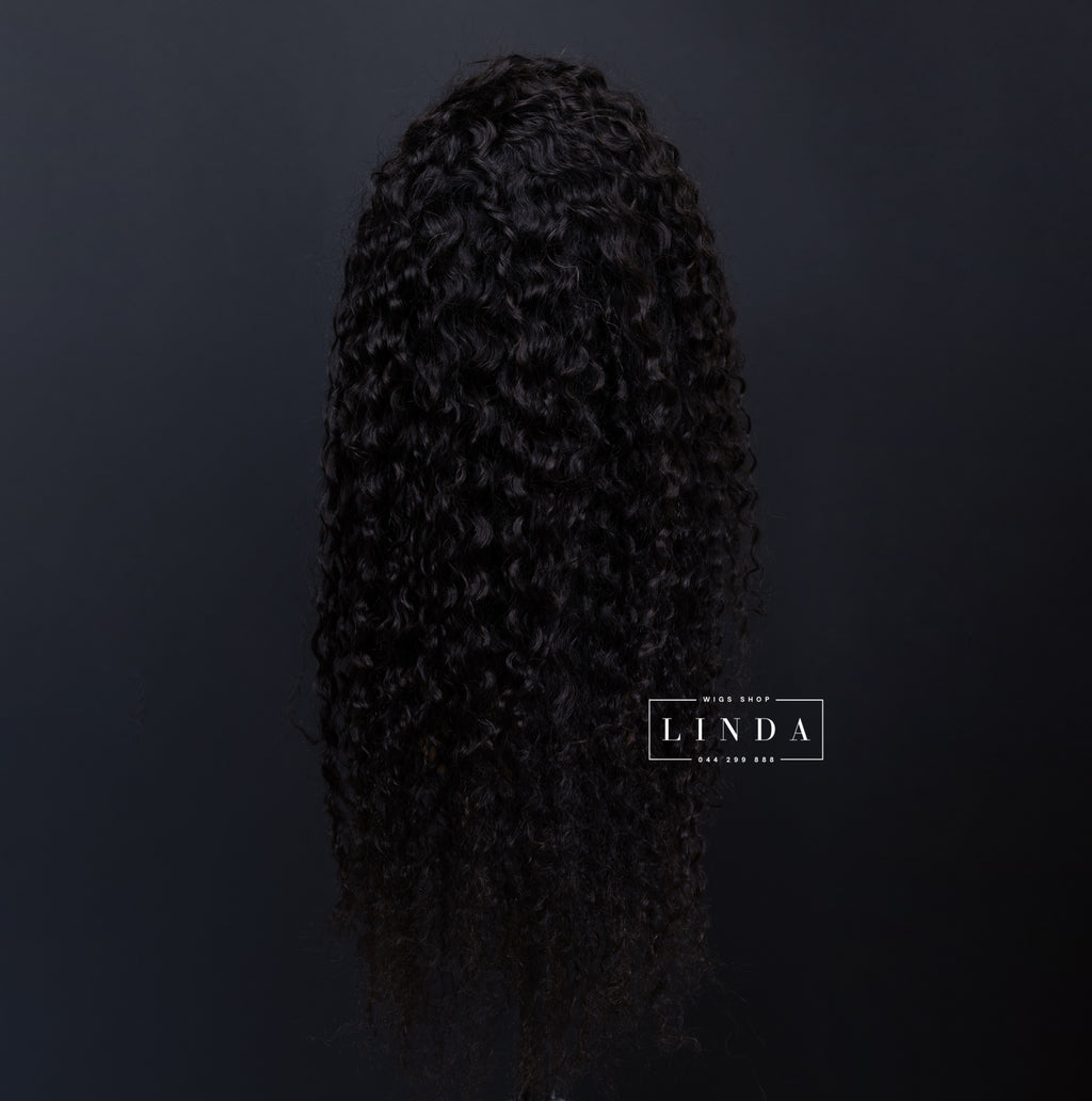 Black Curly Natural Lace Front Wig – Long Length