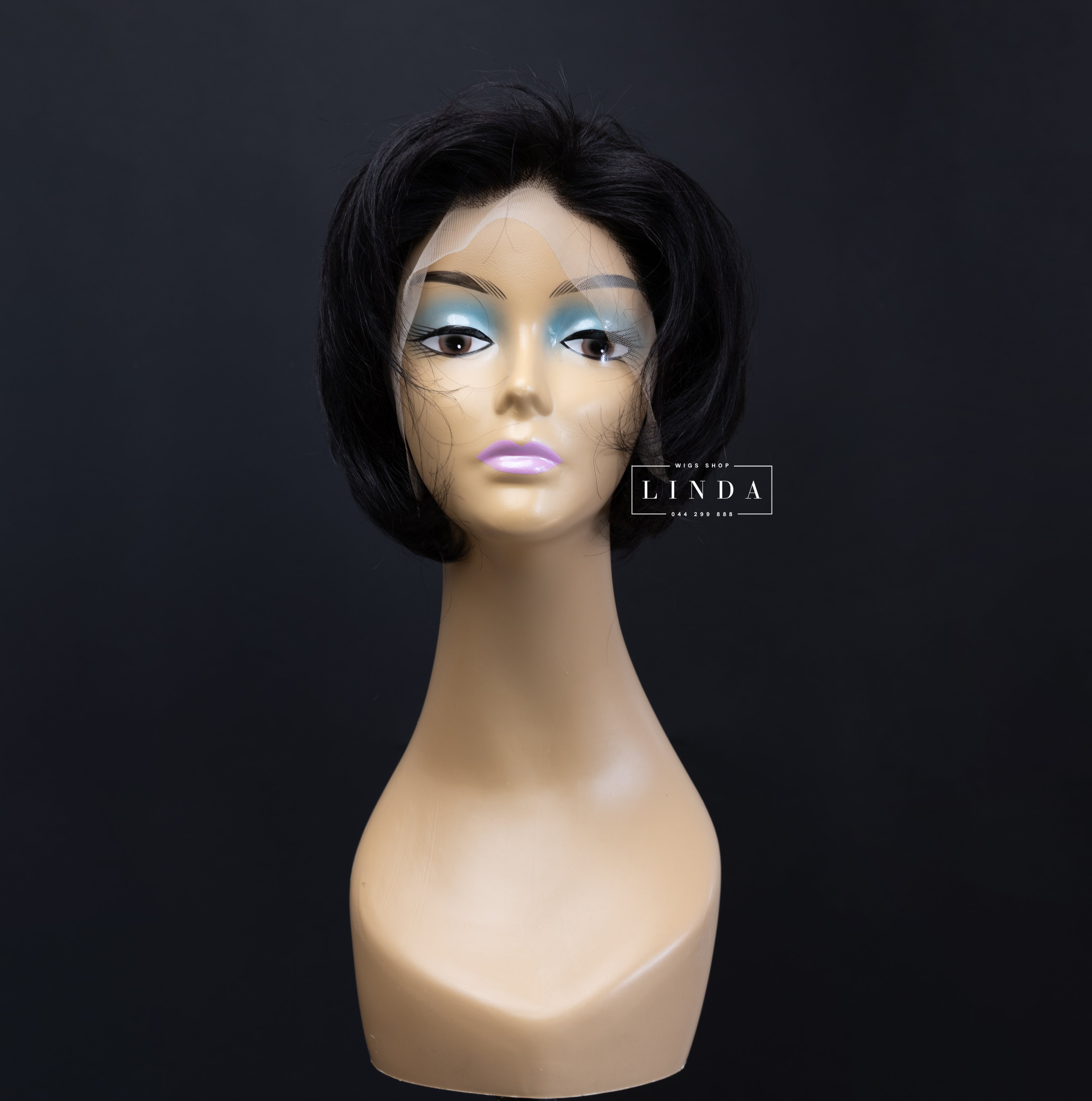 Black Natural Lace Front Wig – Short