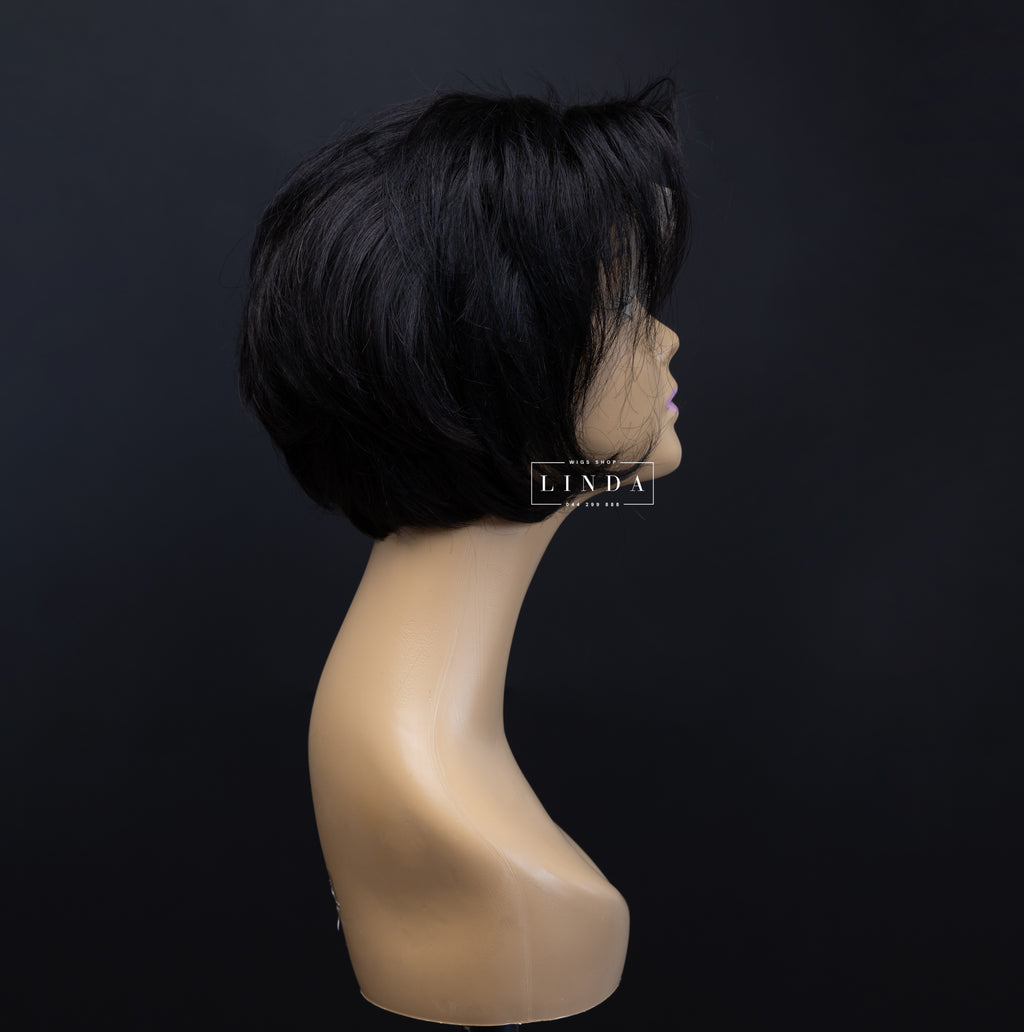 Black Natural Lace Front Wig – Short