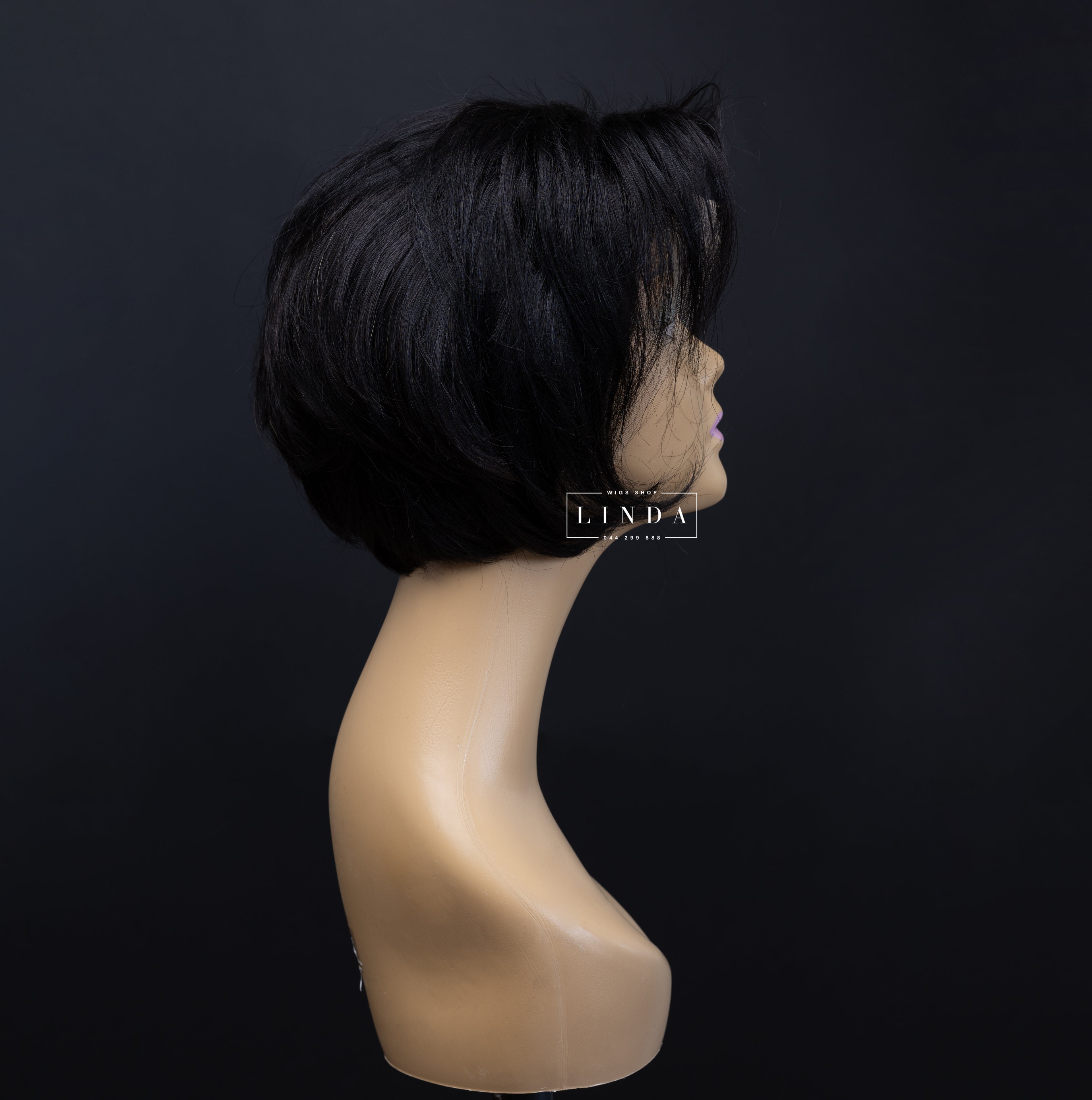 Black Natural Lace Front Wig – Short