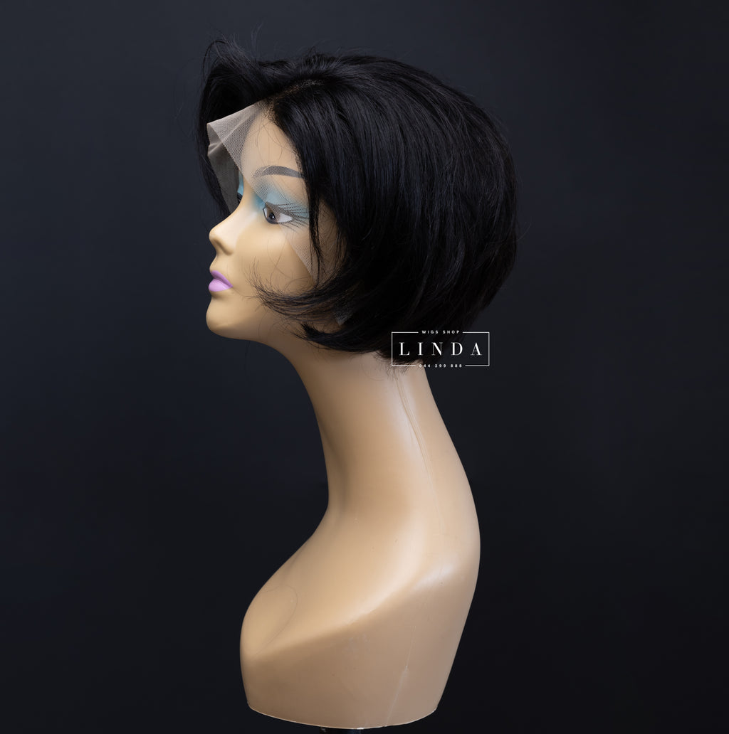 Black Natural Lace Front Wig – Short