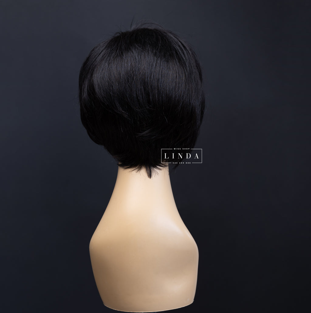 Black Natural Lace Front Wig – Short