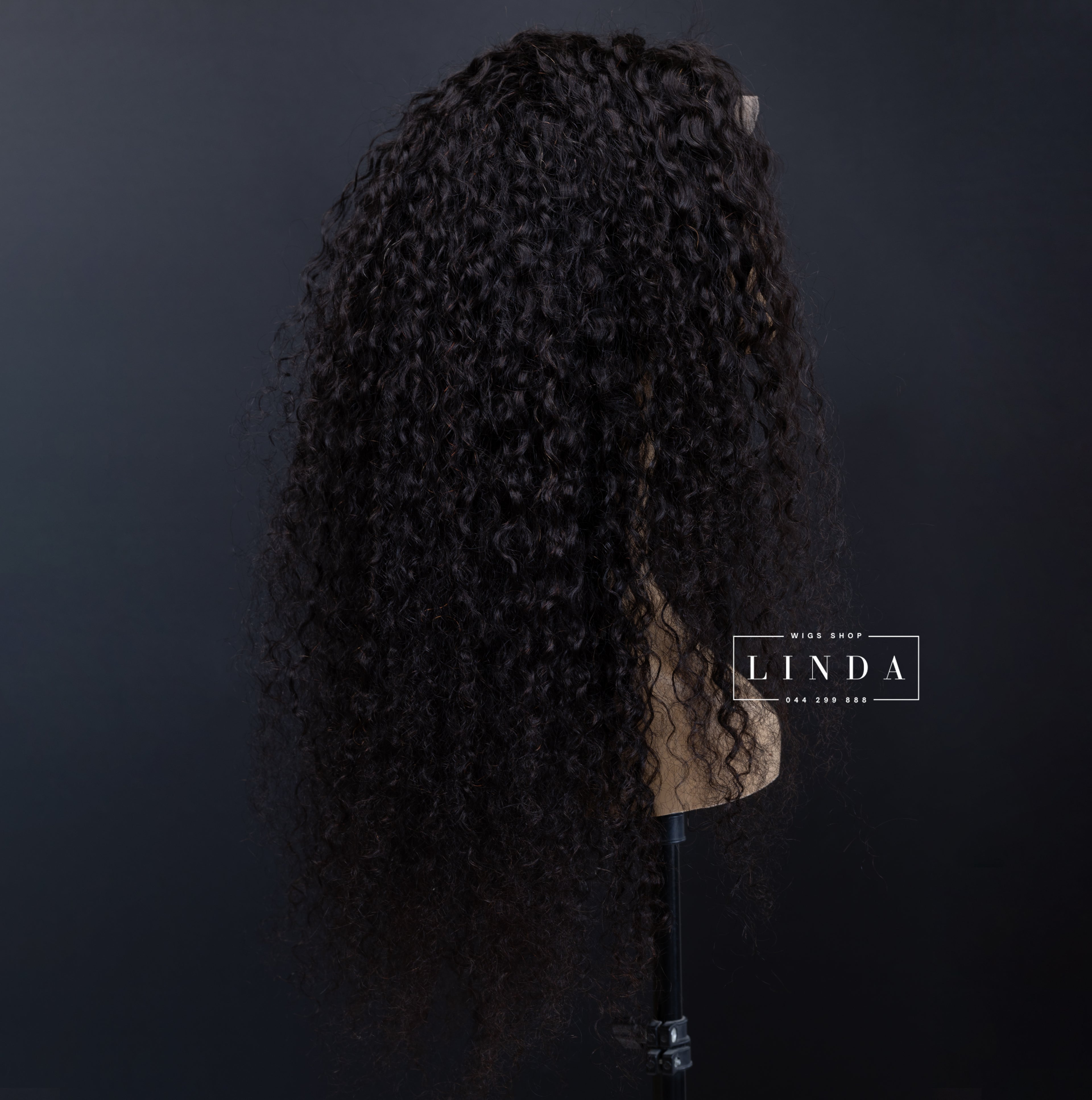 Black Curly Natural Lace Front Wig – Medium Length