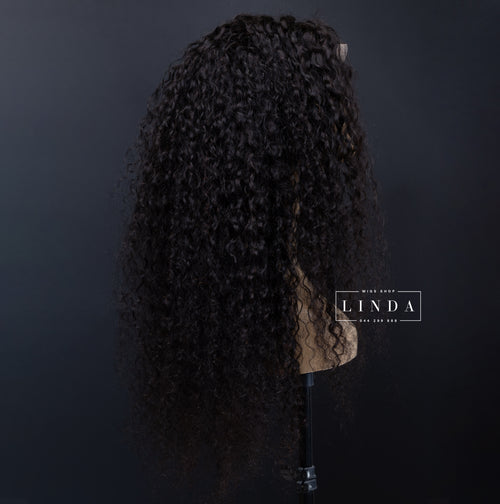 Black Curly Natural Lace Front Wig – Medium Length