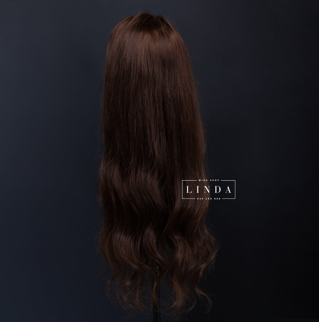 Brown Wavy Natural Lace Front Wig – Long Length