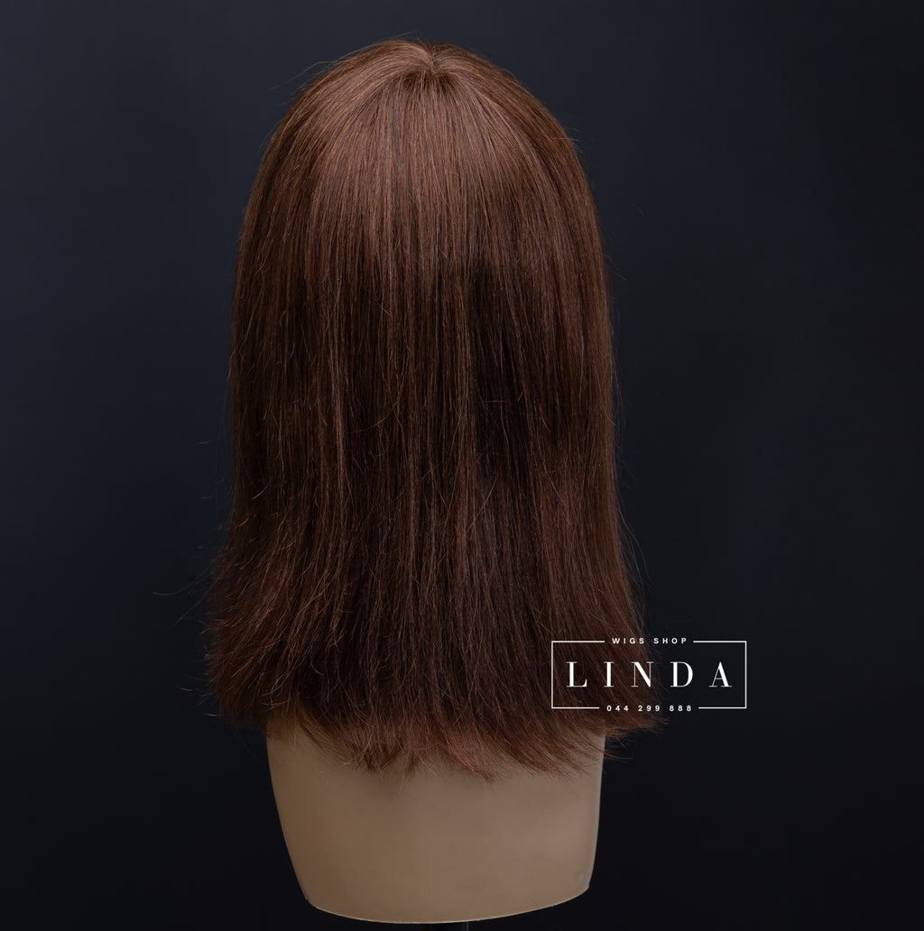 Dark Brown Straight Natural Lace Front Wig – Short Length