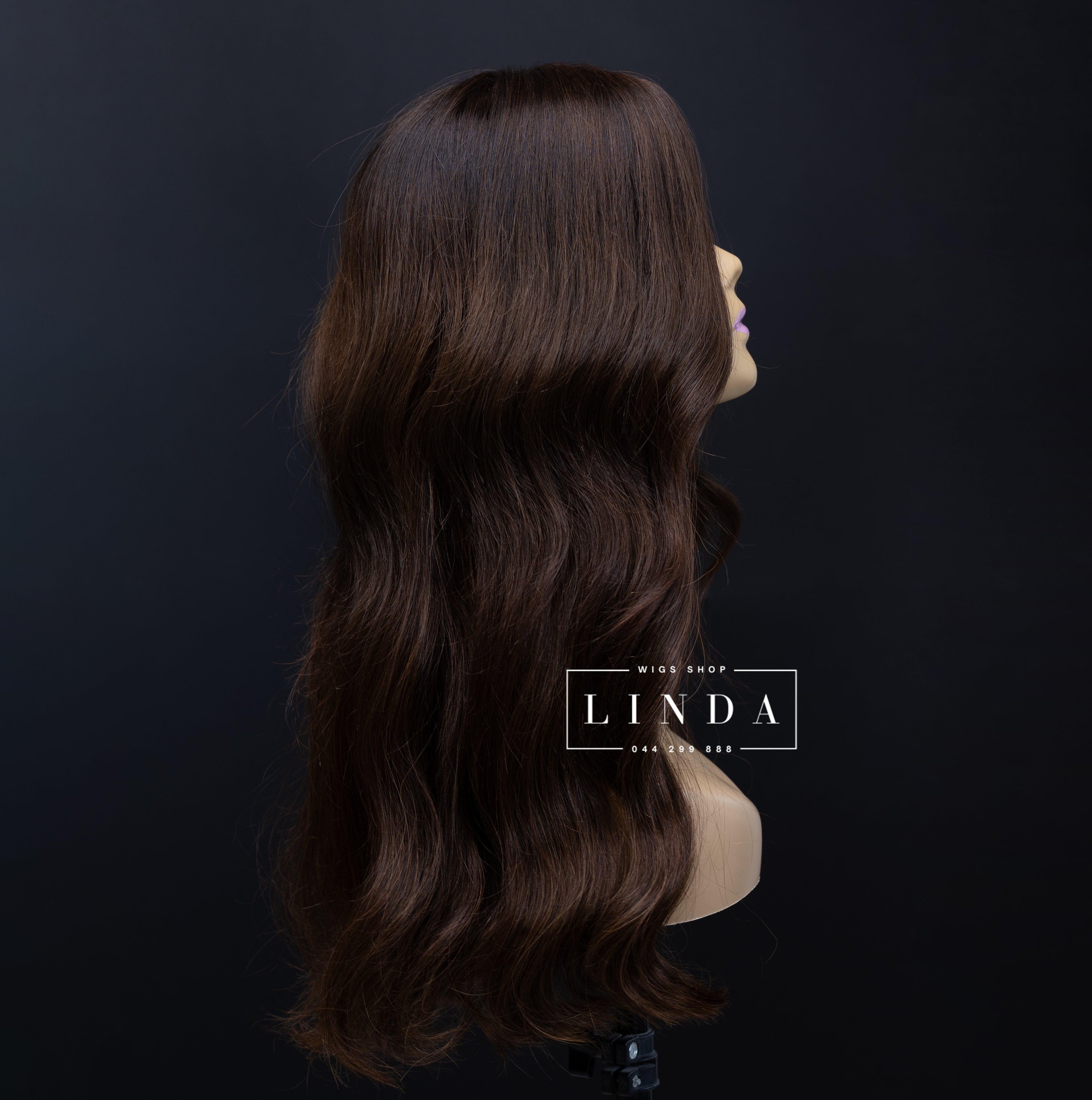 Wavy Dark Brown Natural Lace Front Wig – Long Length