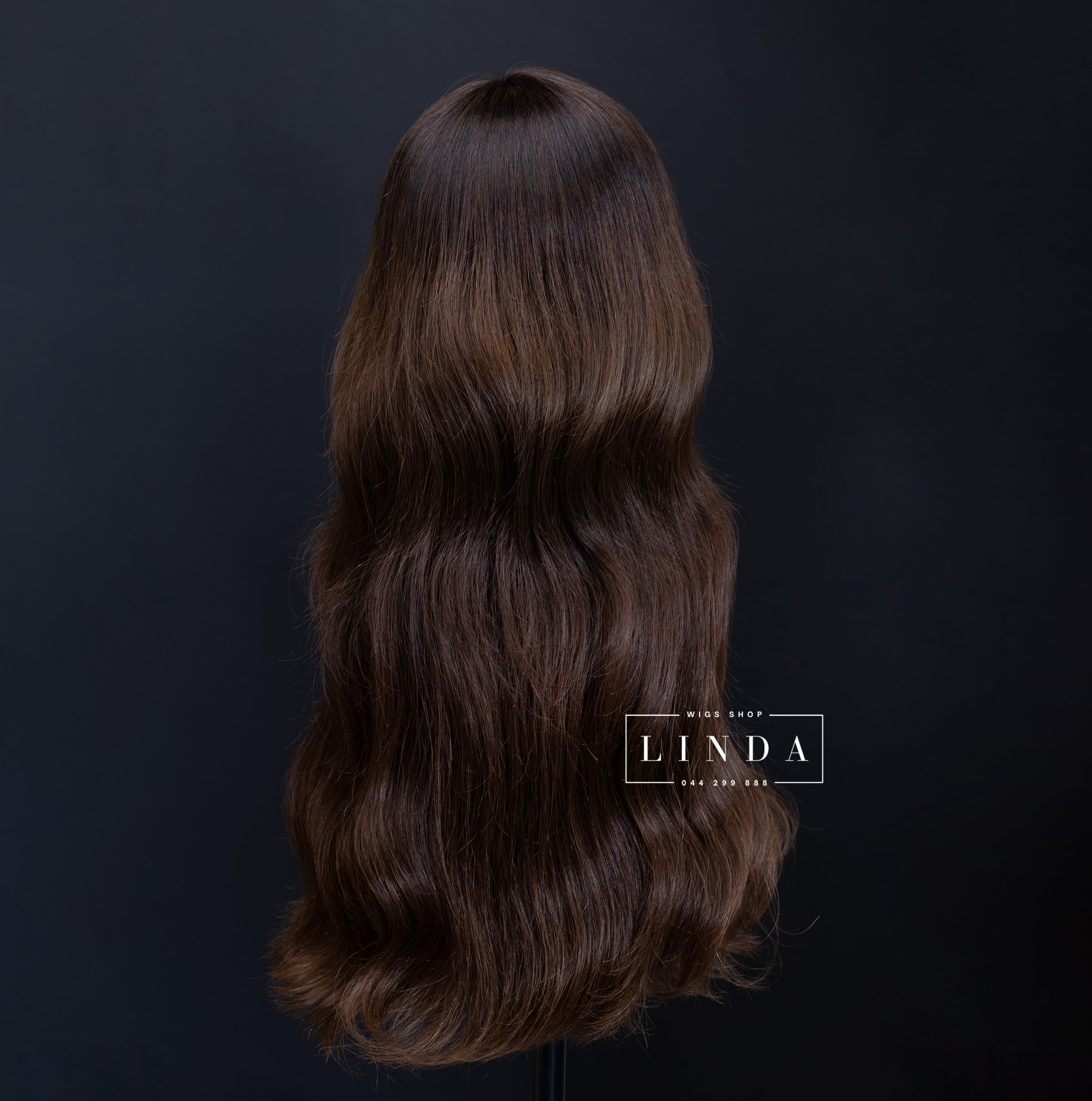 Wavy Dark Brown Natural Lace Front Wig – Long Length