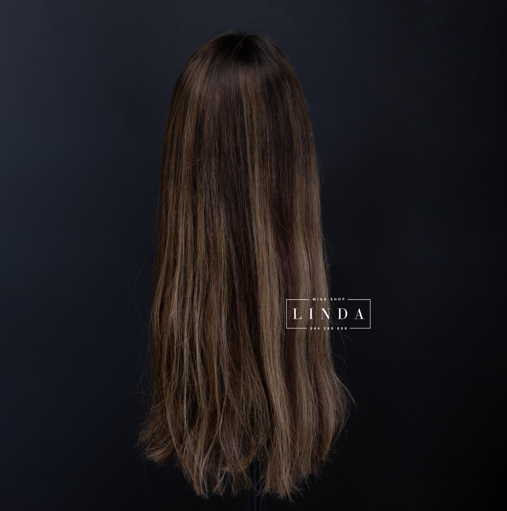 Wavy Light Brown Natural Front and Side Lace Wig – Medium Length