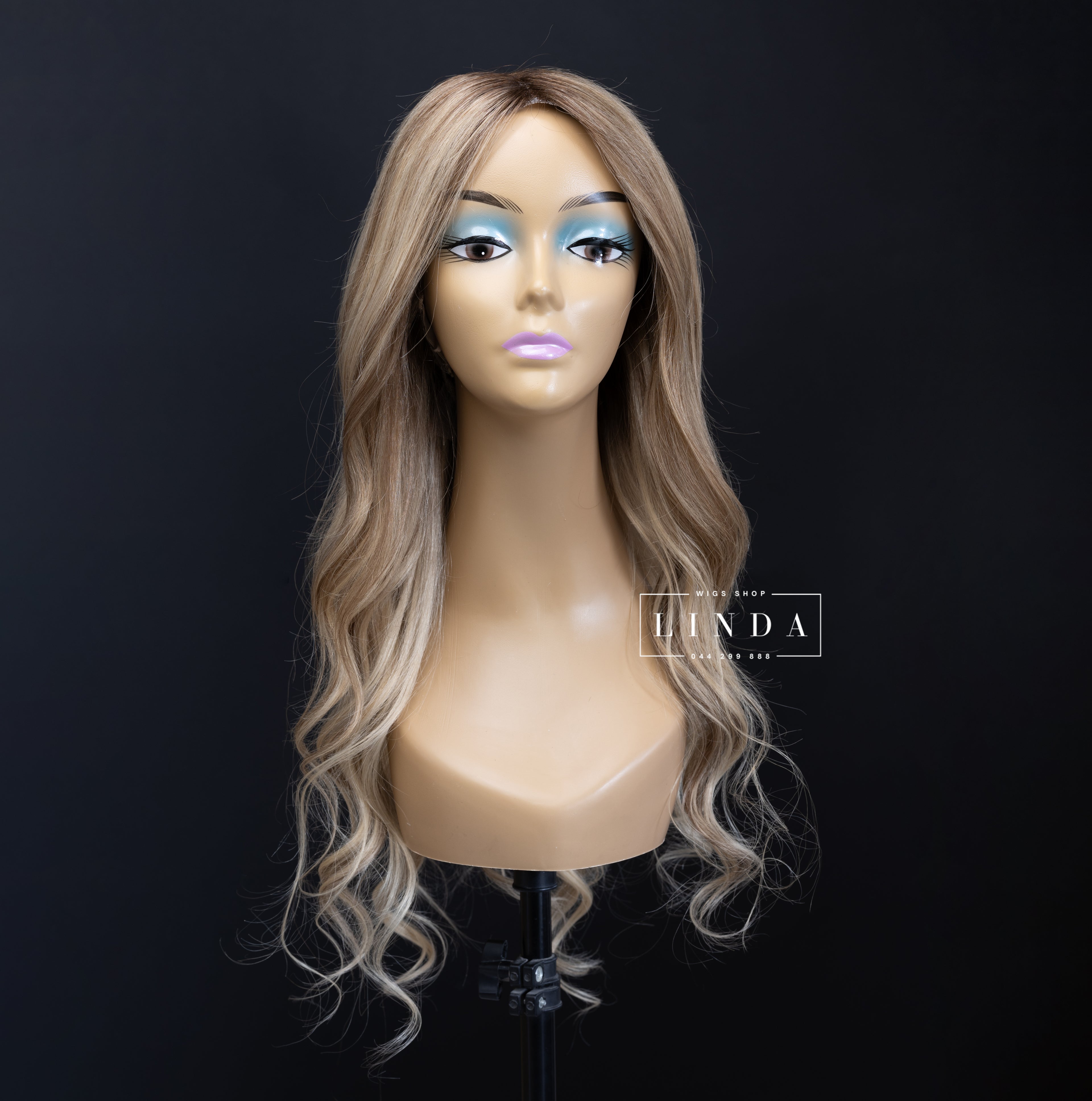 Wavy Blonde Natural Silicone Top Wig – Medium Length