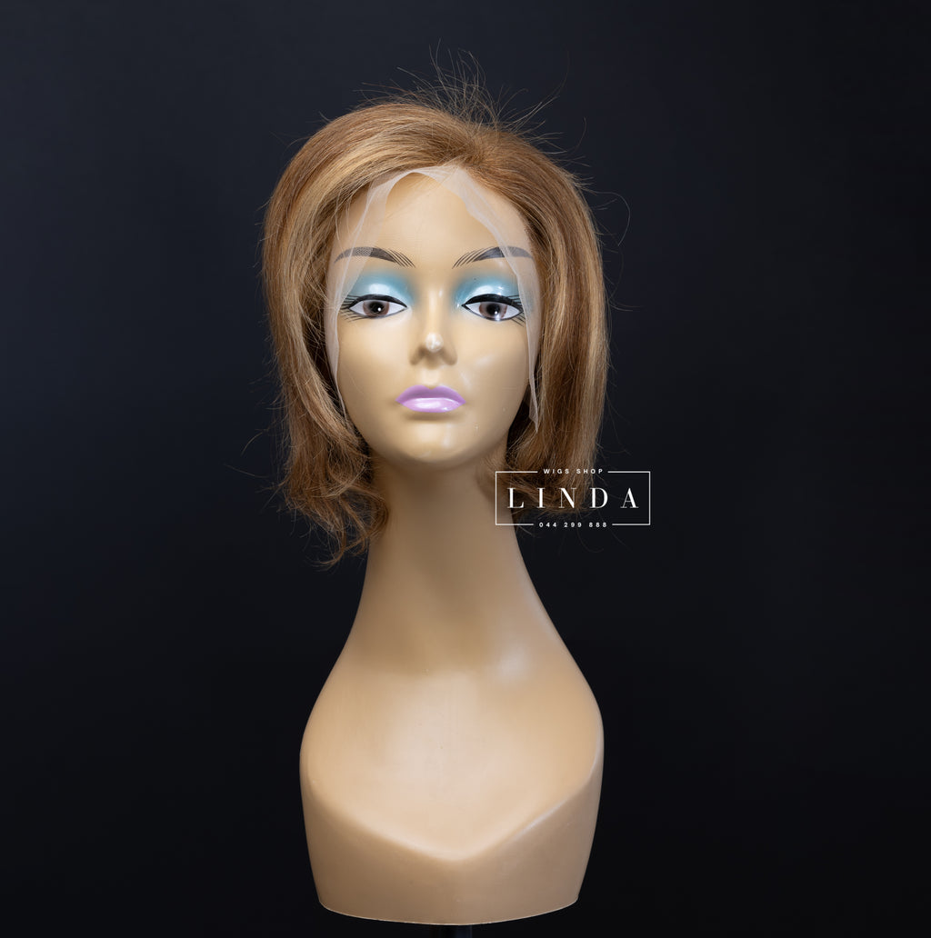 Honey Blonde Natural Front and Side Lace Wig – Short Length