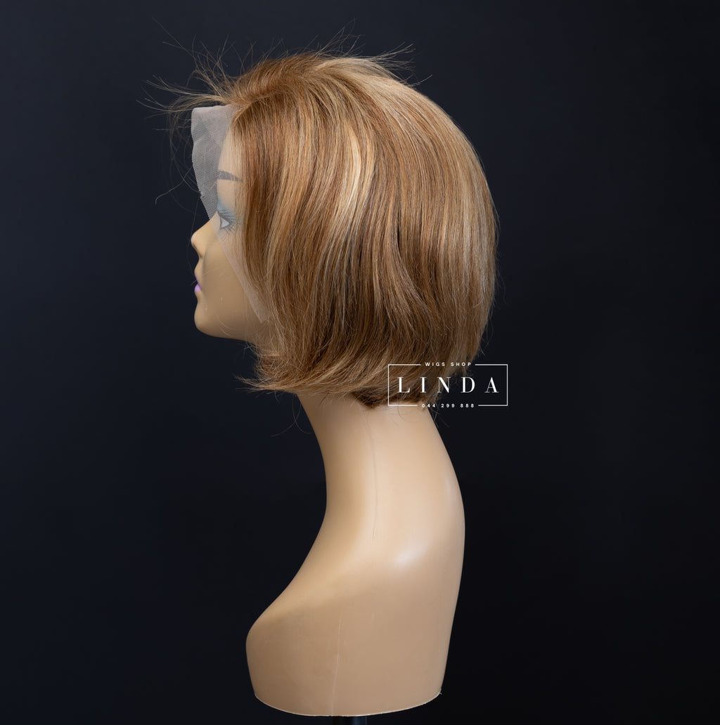 Honey Blonde Natural Front and Side Lace Wig – Short Length