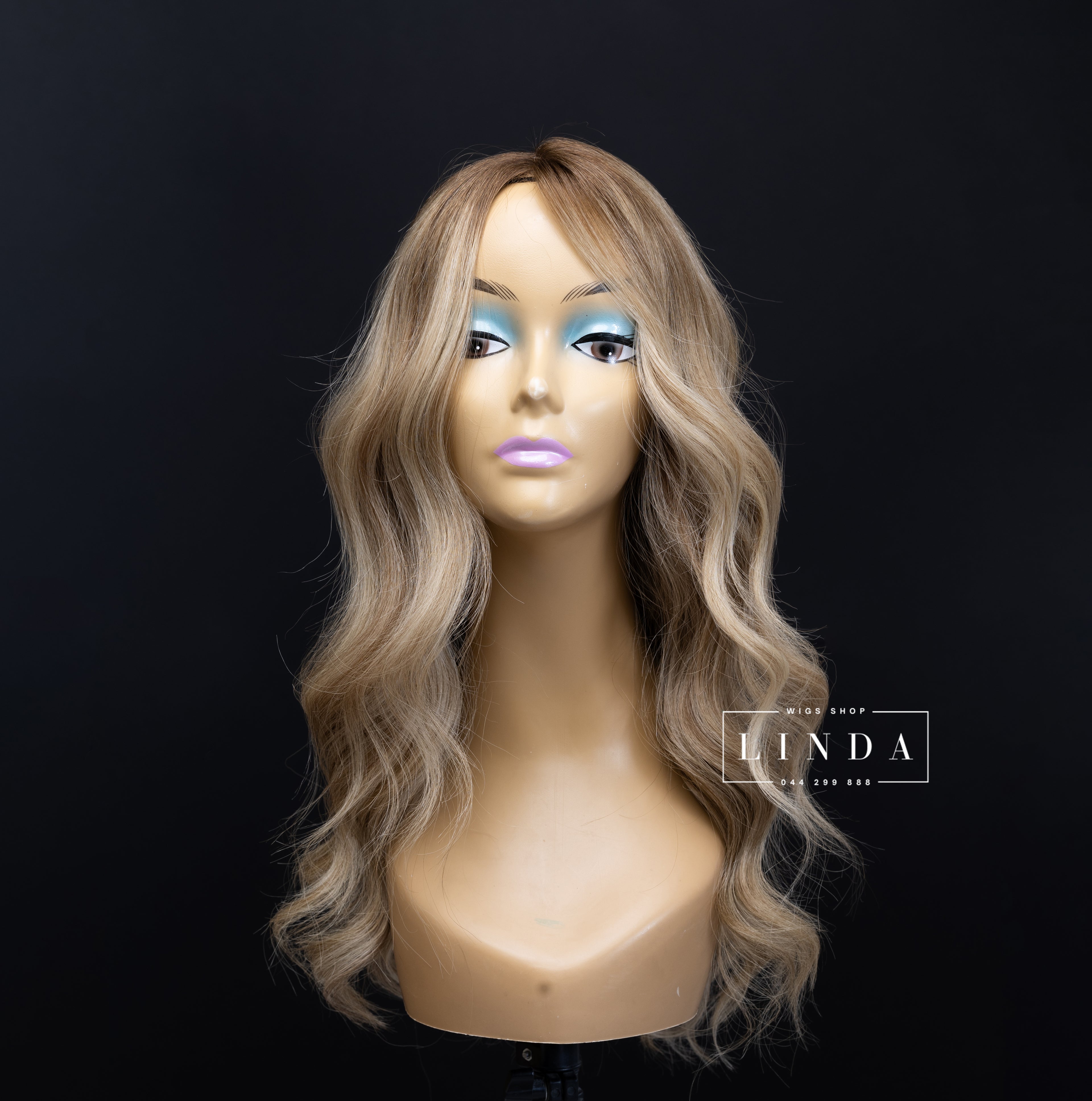 Wavy Blonde Natural Silicone Top Wig – Medium Length