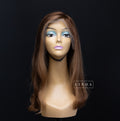 Chocolate Brown Natural Front and Side Lace Wig – Medium Length