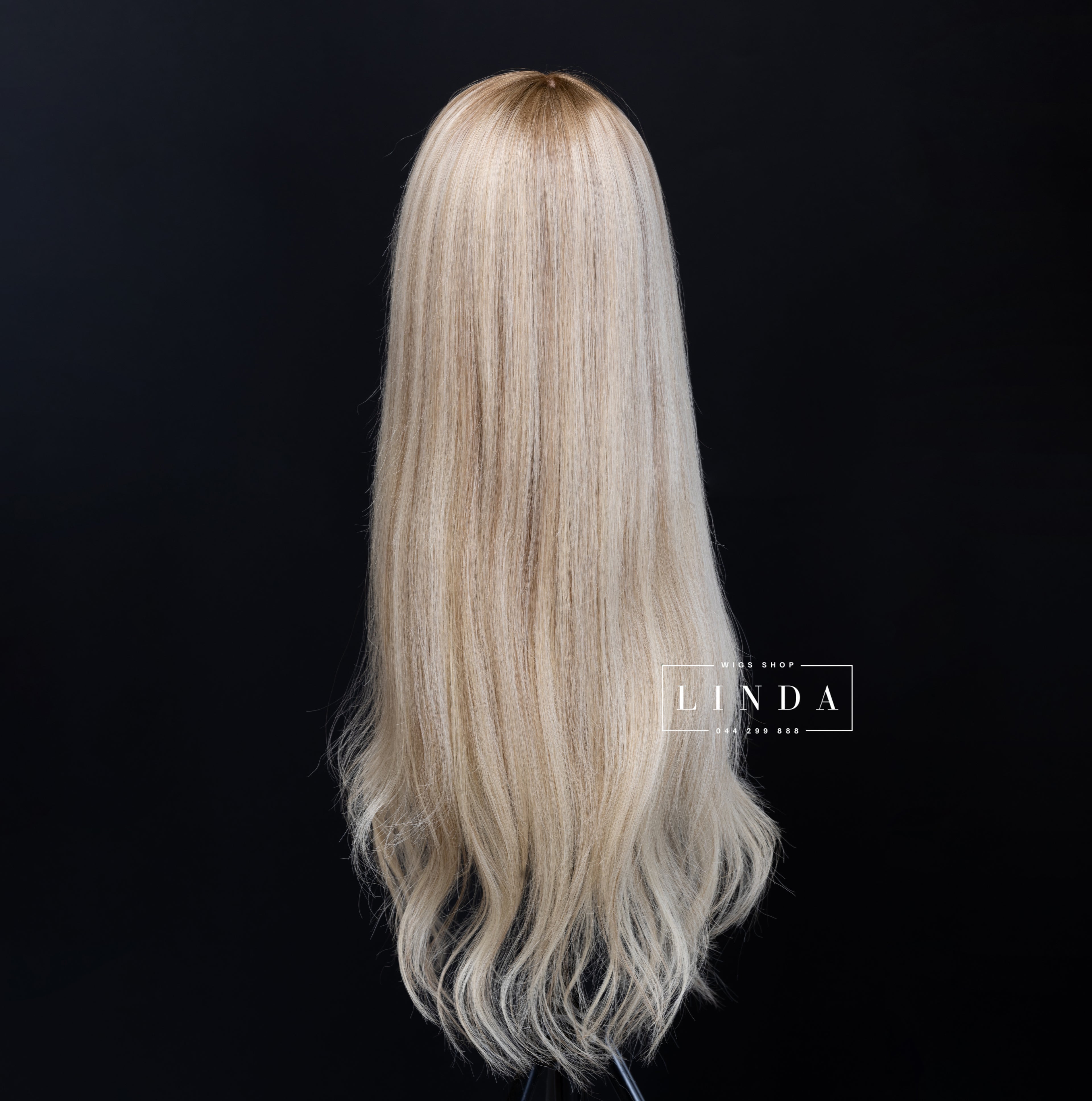 Straight Natural Platinum Blonde Silicone Top Wig - Long Length