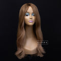 Wavy Natural Light Brown Silicone Top Wig - Medium Length